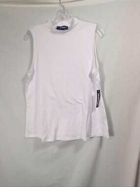ModCloth White Sleeveless Mock Neck Tank Size 1X NWT